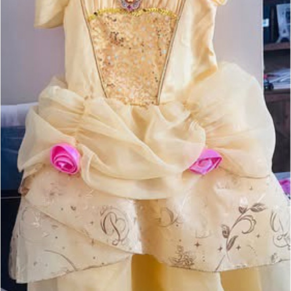 Disney Belle Princess Dress with Pink Accents size 4